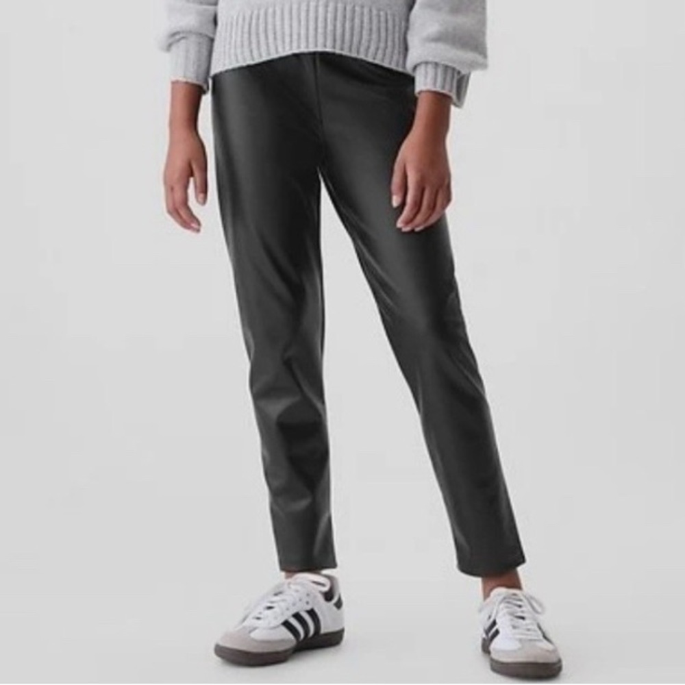 GAP Kids Black Faux Leather Leggings size medium (8)